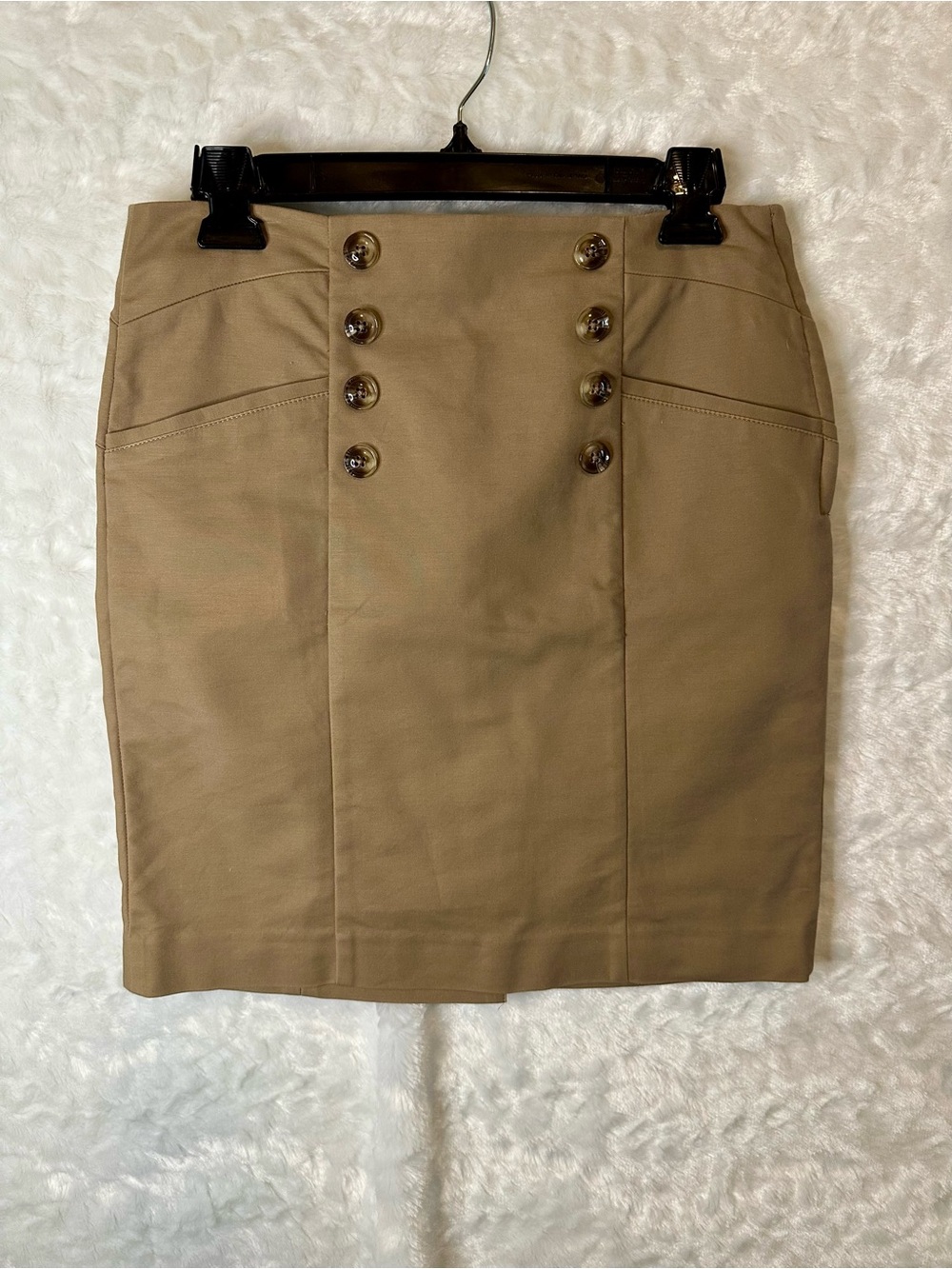 Banana Republic Tan Double-Button Pencil Skirt